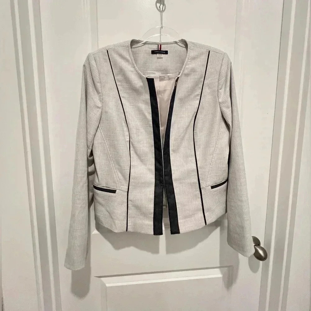 Tommy Hilfiger Navy White Pinstripe Blazer